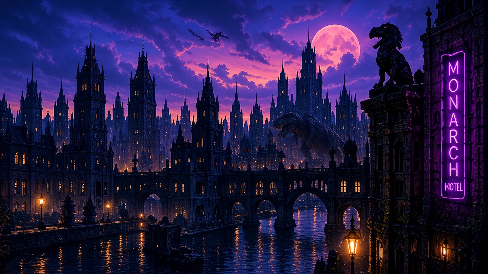 A gothic city generated from a story